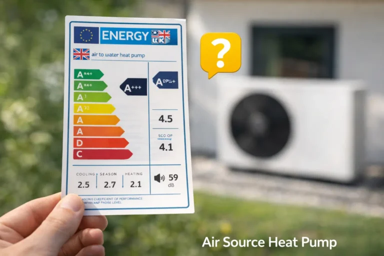Enery efficiency label for heat pump